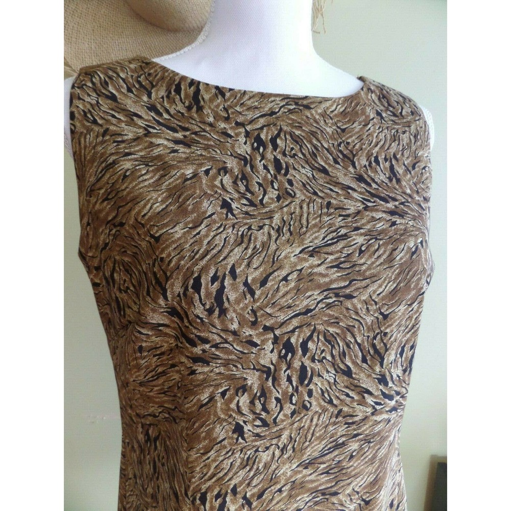 Dressbarn Sleeveless Stretch Brown/Black Dress 8